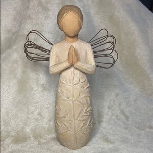 Willow Tree 2005 “A Tree, A Prayer” Demdaco Cream and Brown Angel Sculpture